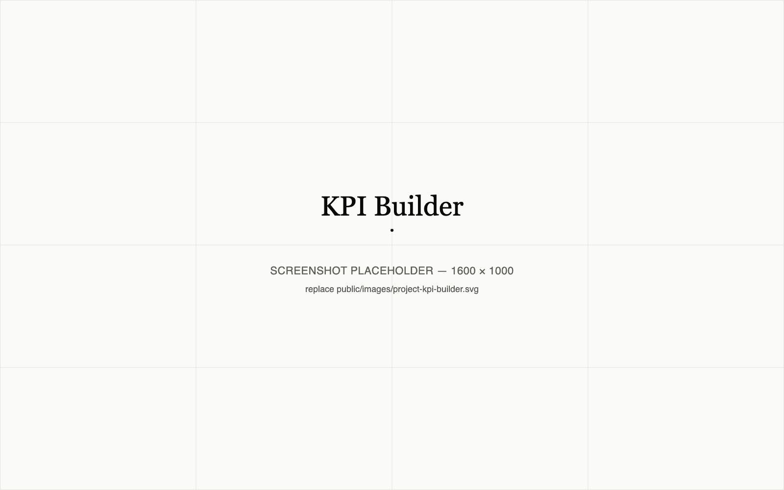 KPI Builder screenshot showing a custom KPI definition interface